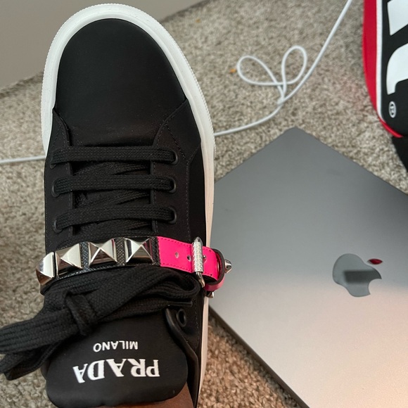 Prada Women Sneakers black with studded belt for sale - Picture 9 of 9